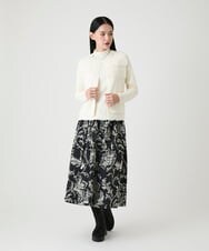 RBFAG40390 HIROKO BIS(ヒロコ ビス) カットワークモチーフデザインニットカーディガン　 ブラック