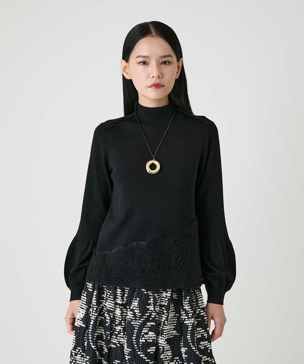 RBFAG42360 HIROKO BIS(ヒロコ ビス) カットモチーフウールニットプルオーバー アイボリー
