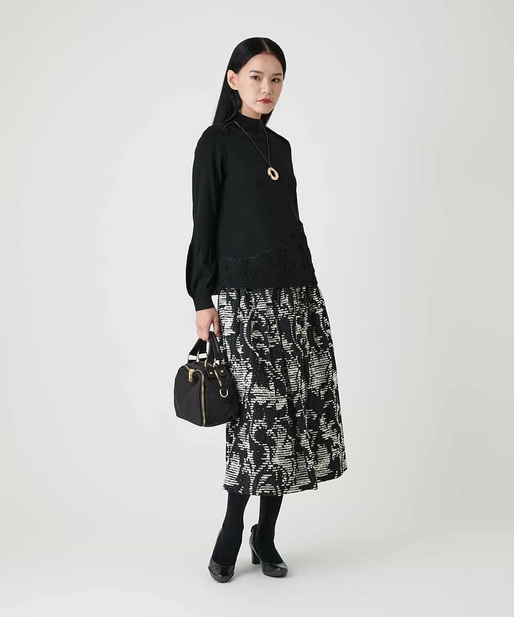 RBFAG42360 HIROKO BIS(ヒロコ ビス) カットモチーフウールニットプルオーバー アイボリー