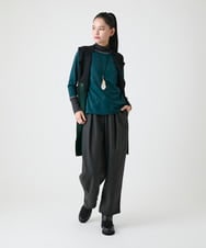 RBFAG45390 HIROKO BIS(ヒロコ ビス) バイカラーニットロングジレ ブラウン