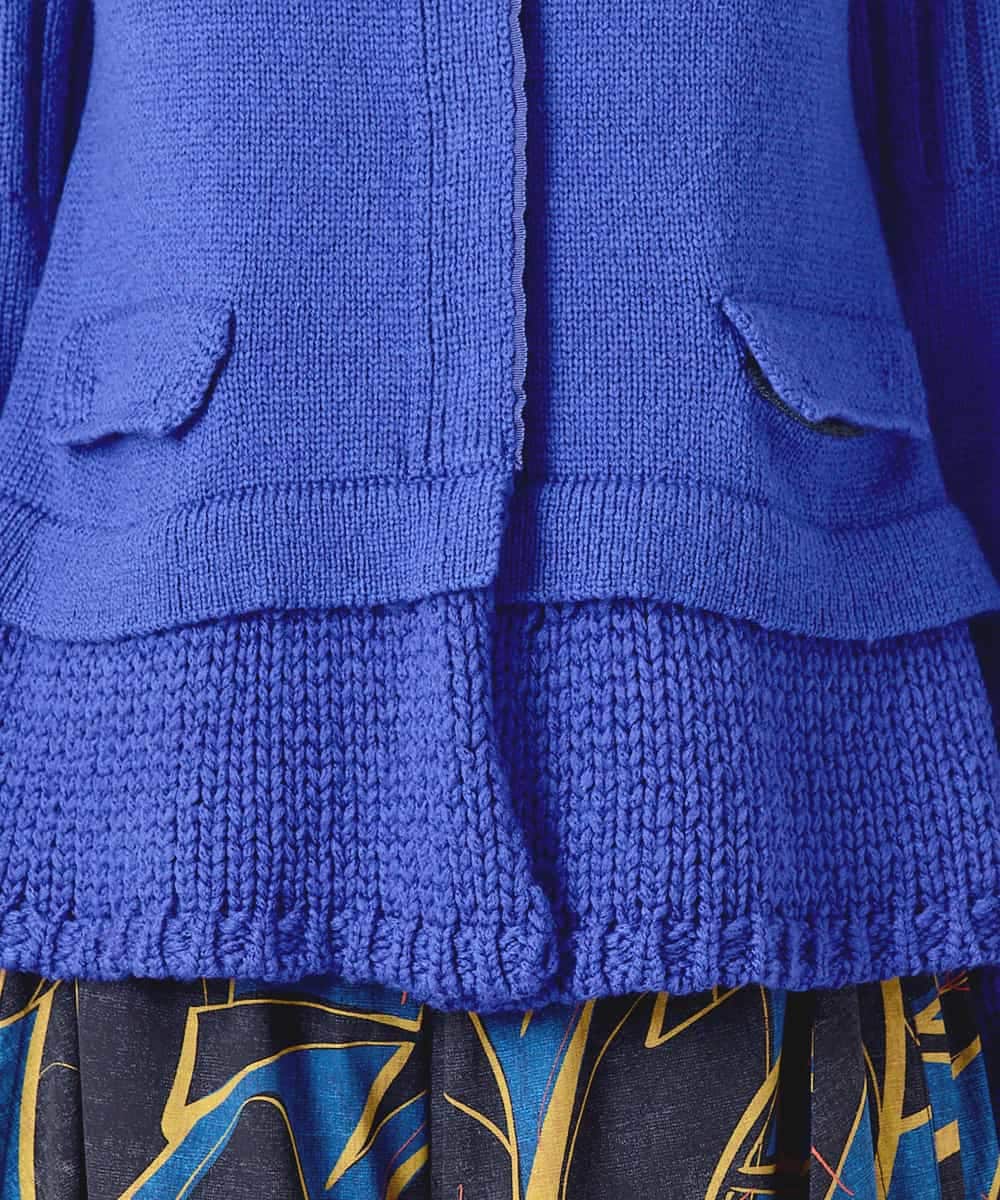 RBFAH60390 HIROKO BIS(ヒロコ ビス) 【先行予約】バルキーニットデザインカーディガン ブルー