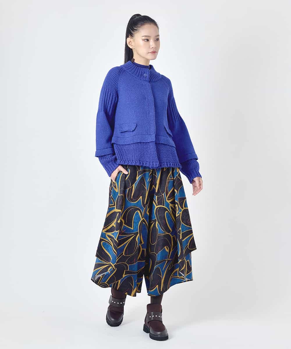 RBFAH60390 HIROKO BIS(ヒロコ ビス) 【先行予約】バルキーニットデザインカーディガン ブルー