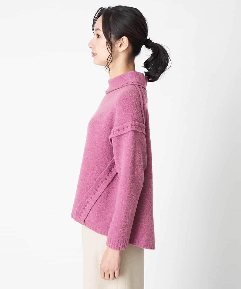 RBFAT28390 HIROKO BIS(ヒロコ ビス) ステッチデザインニットプルオーバー パープル