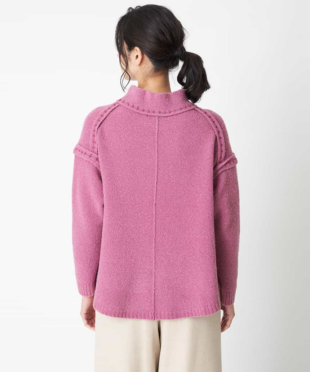 RBFAT28390 HIROKO BIS(ヒロコ ビス) ステッチデザインニットプルオーバー パープル