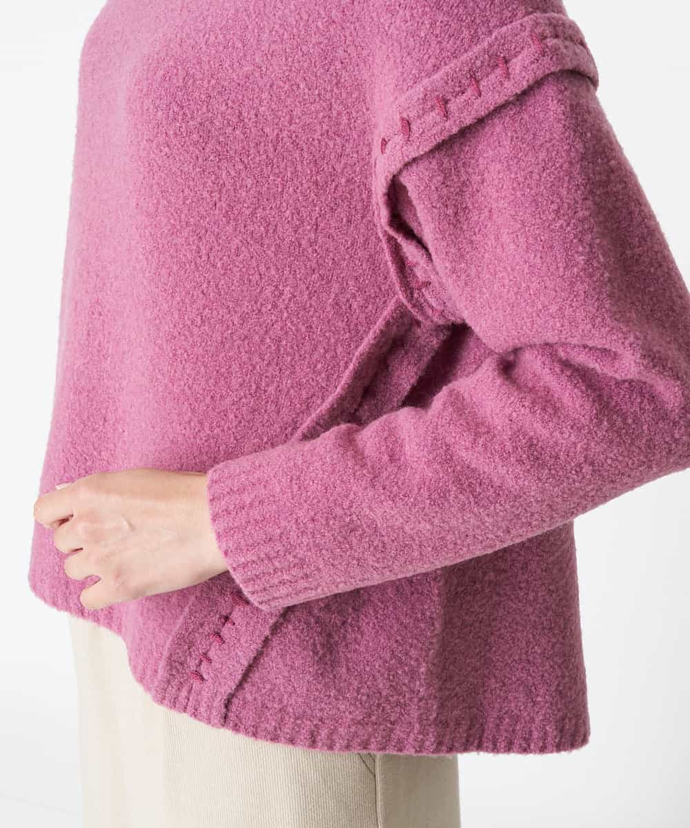 RBFAT28390 HIROKO BIS(ヒロコ ビス) ステッチデザインニットプルオーバー パープル