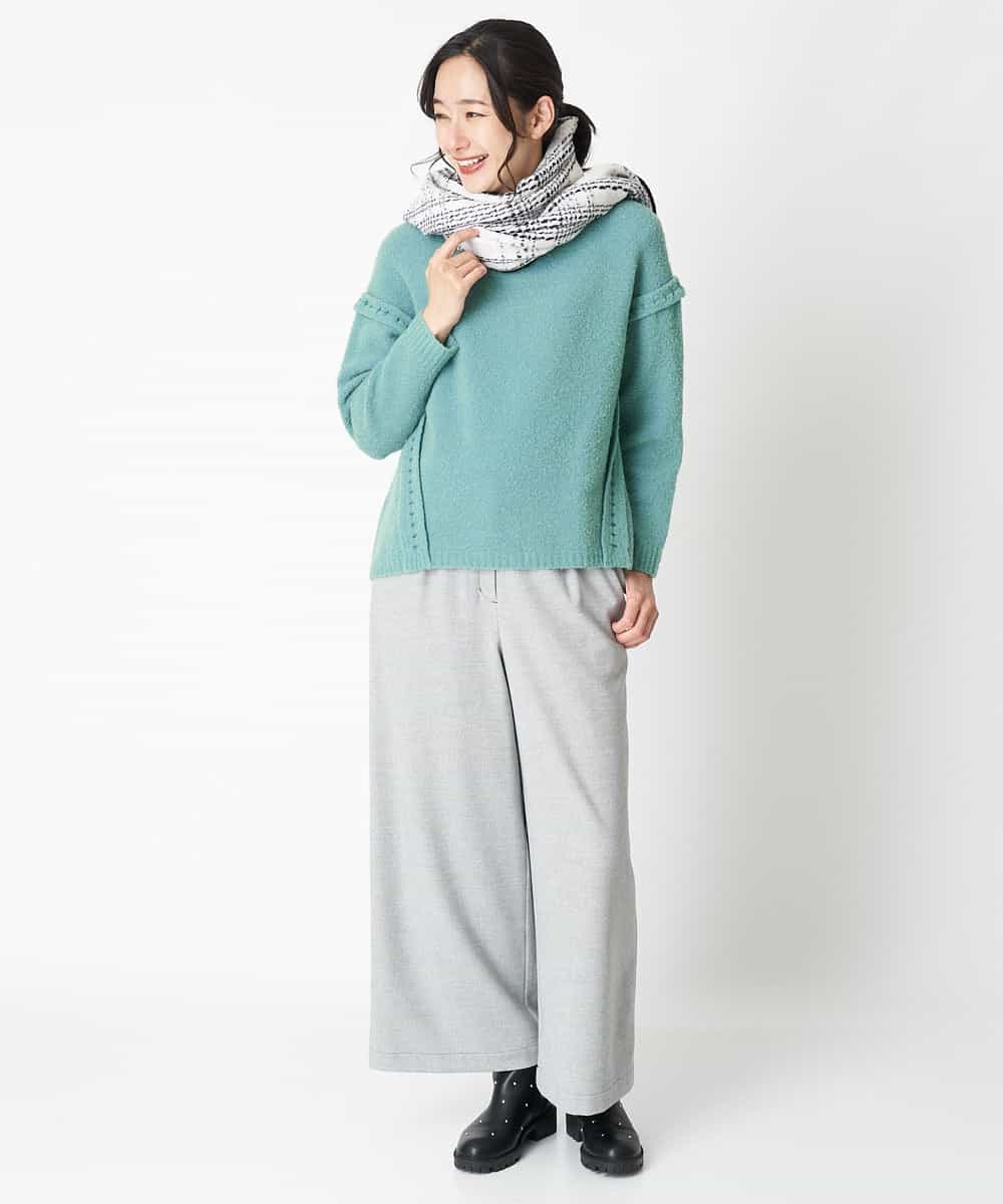 RBFAT28390 HIROKO BIS(ヒロコ ビス) ステッチデザインニットプルオーバー パープル