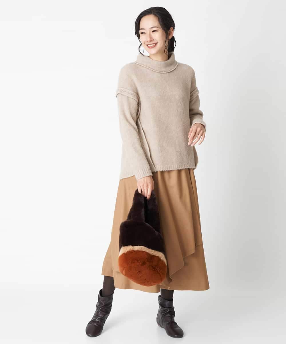 RBFAT28390 HIROKO BIS(ヒロコ ビス) ステッチデザインニットプルオーバー パープル