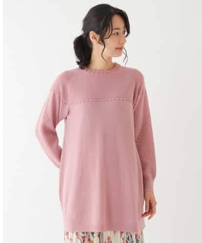 RBFAU36330 HIROKO BIS 【日本製】切り替えデザインニットチュニック