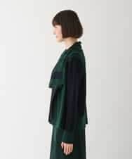 RBFAV01390 HIROKO BIS(ヒロコ ビス) ビックカラーストライプニットカーディガン グリーン