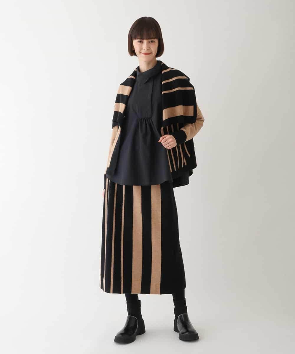 RBFAV01390 HIROKO BIS(ヒロコ ビス) ビックカラーストライプニットカーディガン グリーン
