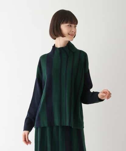 RBFAV02360 HIROKO BIS アシンメトリーストライプニットプルオーバー