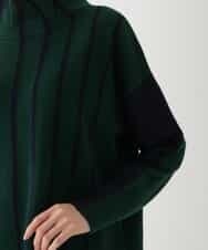 RBFAV02360 HIROKO BIS(ヒロコ ビス) アシンメトリーストライプニットプルオーバー グリーン
