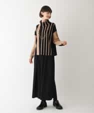 RBFAV02360 HIROKO BIS(ヒロコ ビス) アシンメトリーストライプニットプルオーバー グリーン