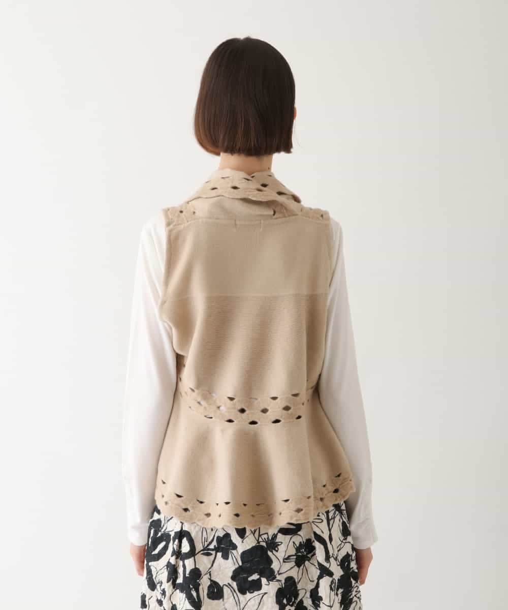 RBFAV05390 HIROKO BIS(ヒロコ ビス) 【2WAY】ストレッチウールアイレットベスト ベージュ