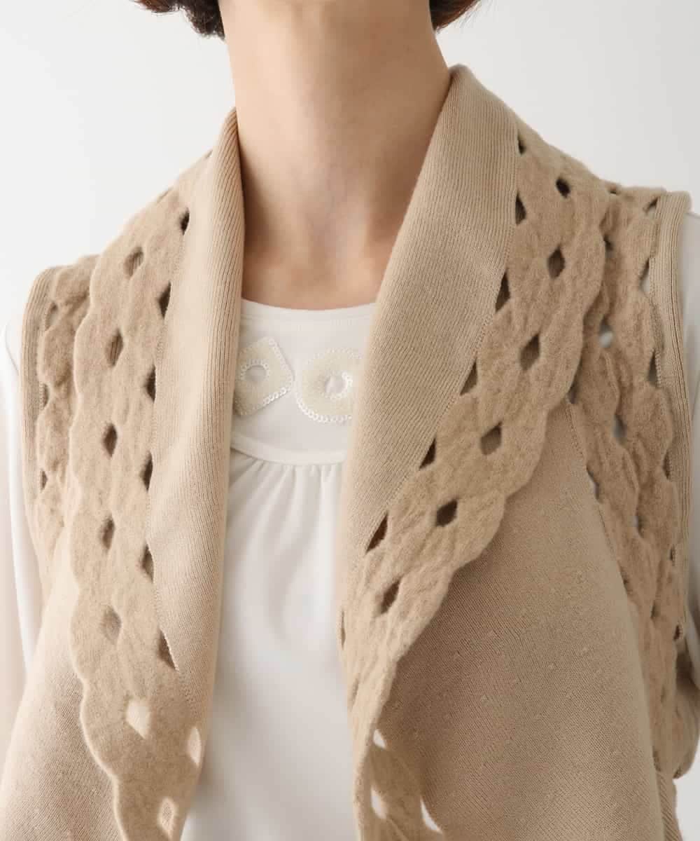 RBFAV05390 HIROKO BIS(ヒロコ ビス) 【2WAY】ストレッチウールアイレットベスト ベージュ