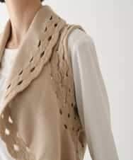 RBFAV05390 HIROKO BIS(ヒロコ ビス) 【2WAY】ストレッチウールアイレットベスト ベージュ