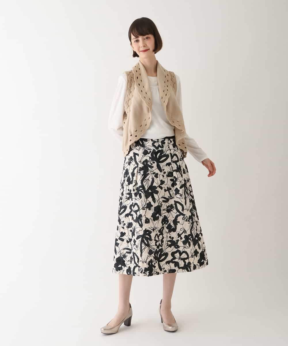 RBFAV05390 HIROKO BIS(ヒロコ ビス) 【2WAY】ストレッチウールアイレットベスト ベージュ