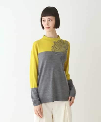 RBFAW31260 HIROKO BIS バイカラー刺繍ニットプルオーバー