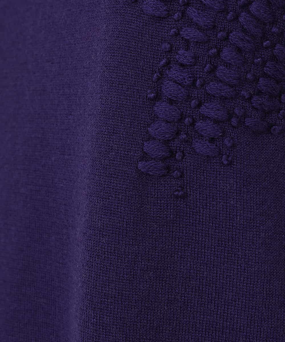 RBFAW31260 HIROKO BIS(ヒロコ ビス) バイカラー刺繍ニットプルオーバー ラベンダー