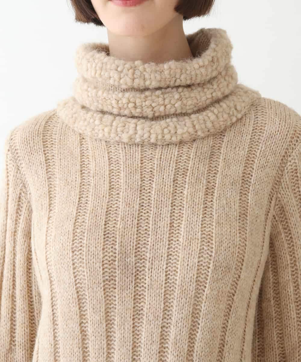 RBFAX10330 HIROKO BIS(ヒロコ ビス) ヘアリーウールニットプルオーバー ベージュ