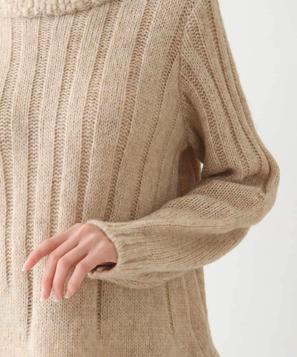 RBFAX10330 HIROKO BIS(ヒロコ ビス) ヘアリーウールニットプルオーバー ベージュ