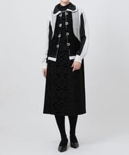 RBFAX15390 HIROKO BIS(ヒロコ ビス) フェザーヤーンジャカードニットカーディガン ブラック