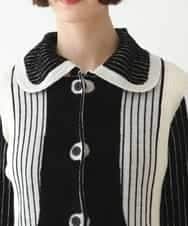 RBFAX15390 HIROKO BIS(ヒロコ ビス) フェザーヤーンジャカードニットカーディガン ブラック