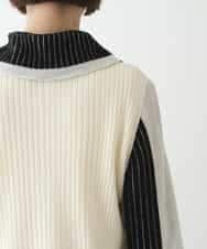 RBFAX15390 HIROKO BIS(ヒロコ ビス) フェザーヤーンジャカードニットカーディガン ブラック