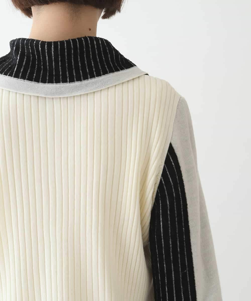 RBFAX15390 HIROKO BIS(ヒロコ ビス) フェザーヤーンジャカードニットカーディガン ブラック