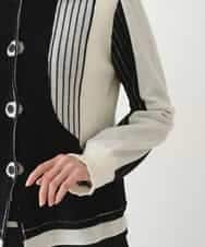 RBFAX15390 HIROKO BIS(ヒロコ ビス) フェザーヤーンジャカードニットカーディガン ブラック