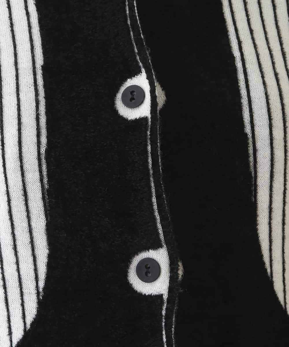 RBFAX15390 HIROKO BIS(ヒロコ ビス) フェザーヤーンジャカードニットカーディガン ブラック