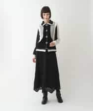 RBFAX15390 HIROKO BIS(ヒロコ ビス) フェザーヤーンジャカードニットカーディガン ブラック