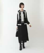 RBFAX15390 HIROKO BIS(ヒロコ ビス) フェザーヤーンジャカードニットカーディガン ブラック