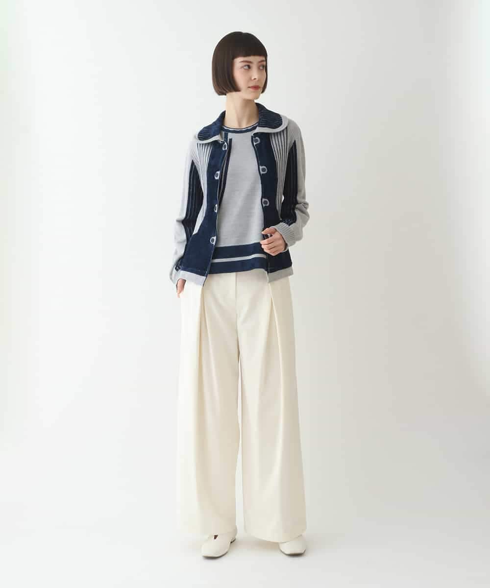 RBFAX15390 HIROKO BIS(ヒロコ ビス) フェザーヤーンジャカードニットカーディガン ブラック