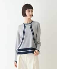 RBFAX16330 HIROKO BIS(ヒロコ ビス) フェザーヤーンジャカードニットプルオーバー ブルー