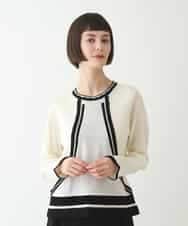 RBFAX16330 HIROKO BIS(ヒロコ ビス) フェザーヤーンジャカードニットプルオーバー ブラック