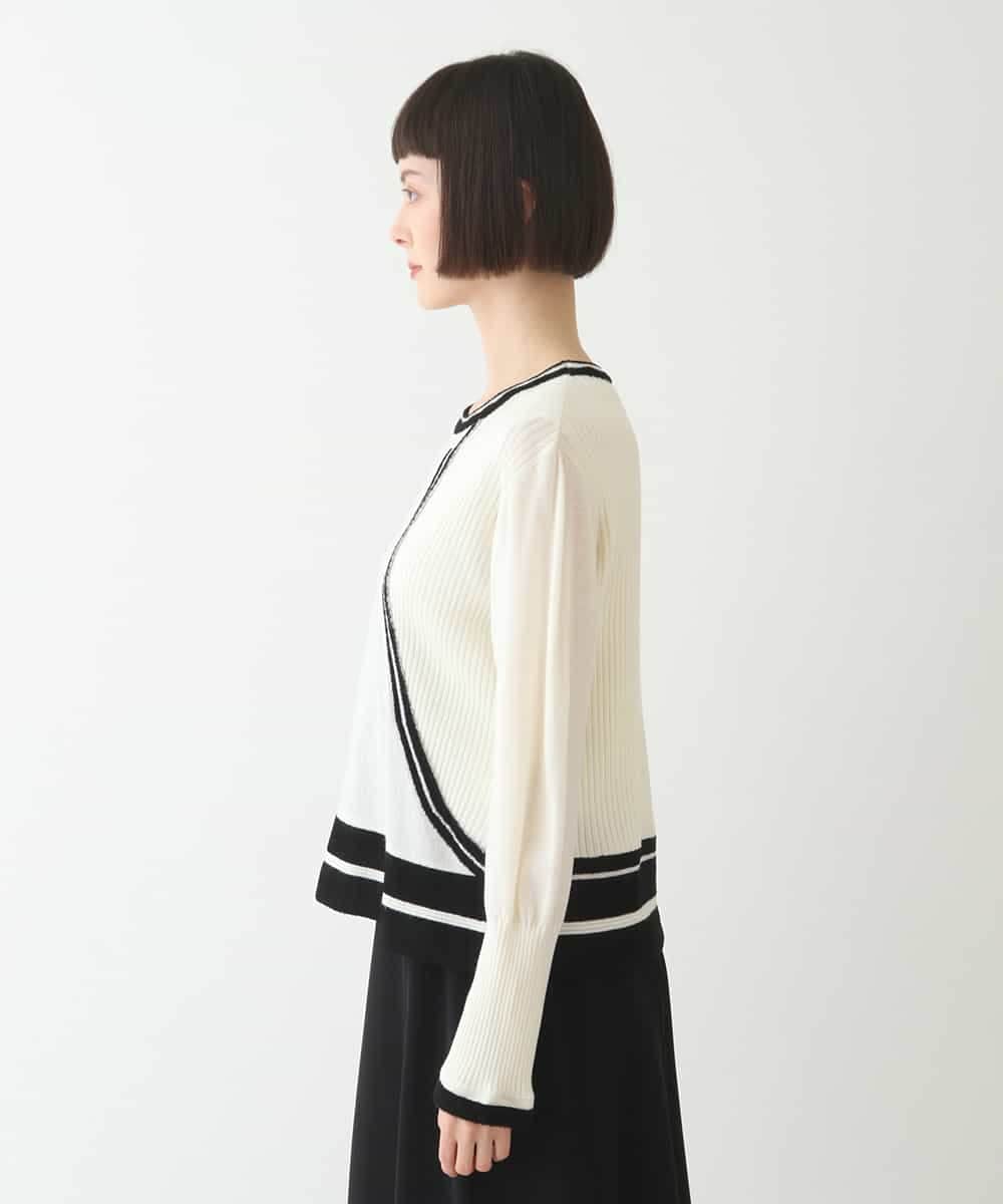 RBFAX16330 HIROKO BIS(ヒロコ ビス) フェザーヤーンジャカードニットプルオーバー ブラック