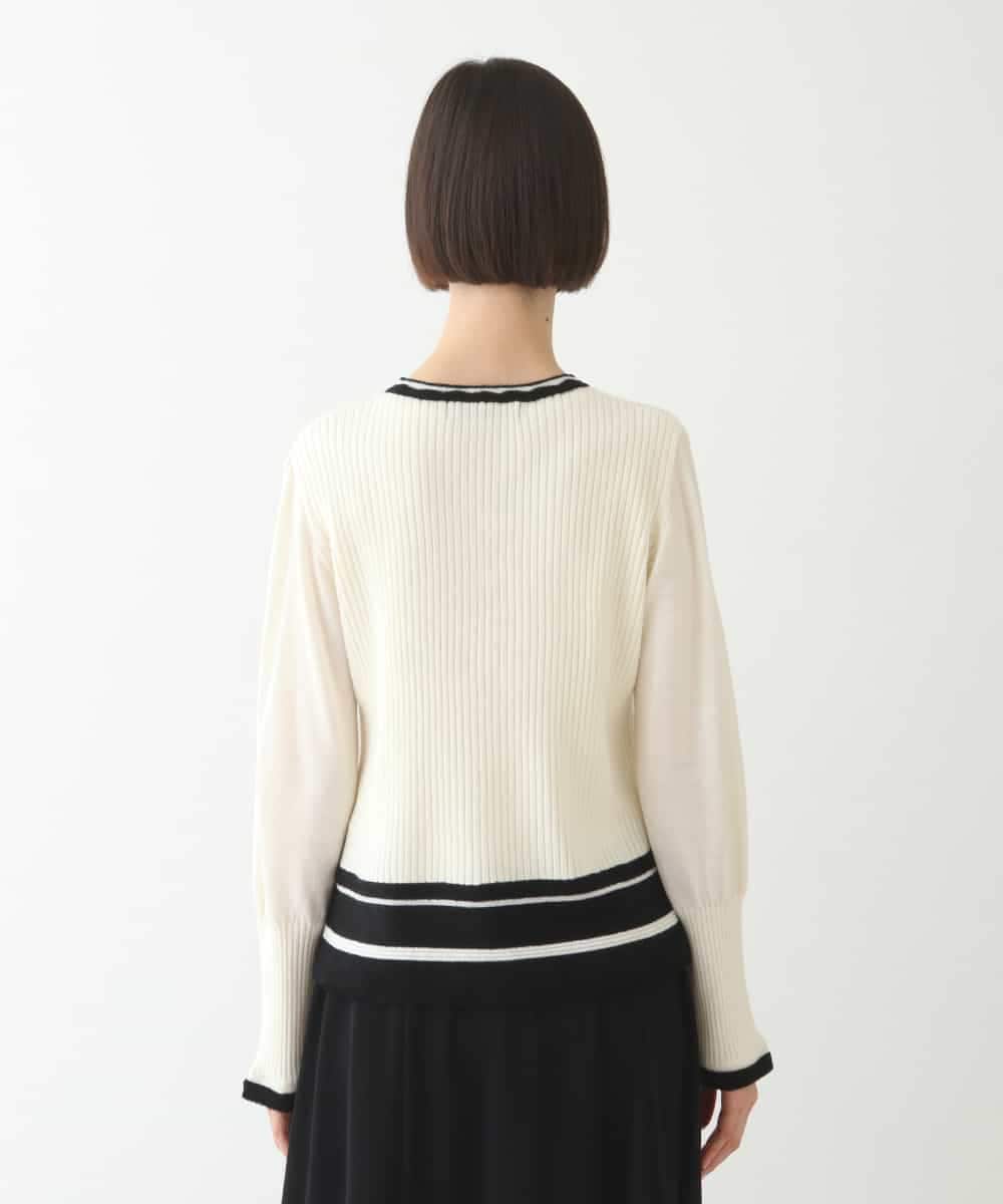 RBFAX16330 HIROKO BIS(ヒロコ ビス) フェザーヤーンジャカードニットプルオーバー ブラック