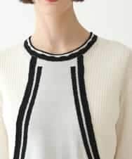 RBFAX16330 HIROKO BIS(ヒロコ ビス) フェザーヤーンジャカードニットプルオーバー ブラック