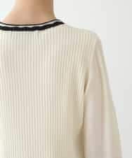 RBFAX16330 HIROKO BIS(ヒロコ ビス) フェザーヤーンジャカードニットプルオーバー ブラック