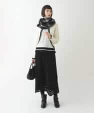 RBFAX16330 HIROKO BIS(ヒロコ ビス) フェザーヤーンジャカードニットプルオーバー ブラック