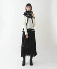 RBFAX16330 HIROKO BIS(ヒロコ ビス) フェザーヤーンジャカードニットプルオーバー ブラック