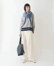 RBFAX16330 HIROKO BIS(ヒロコ ビス) フェザーヤーンジャカードニットプルオーバー ブラック