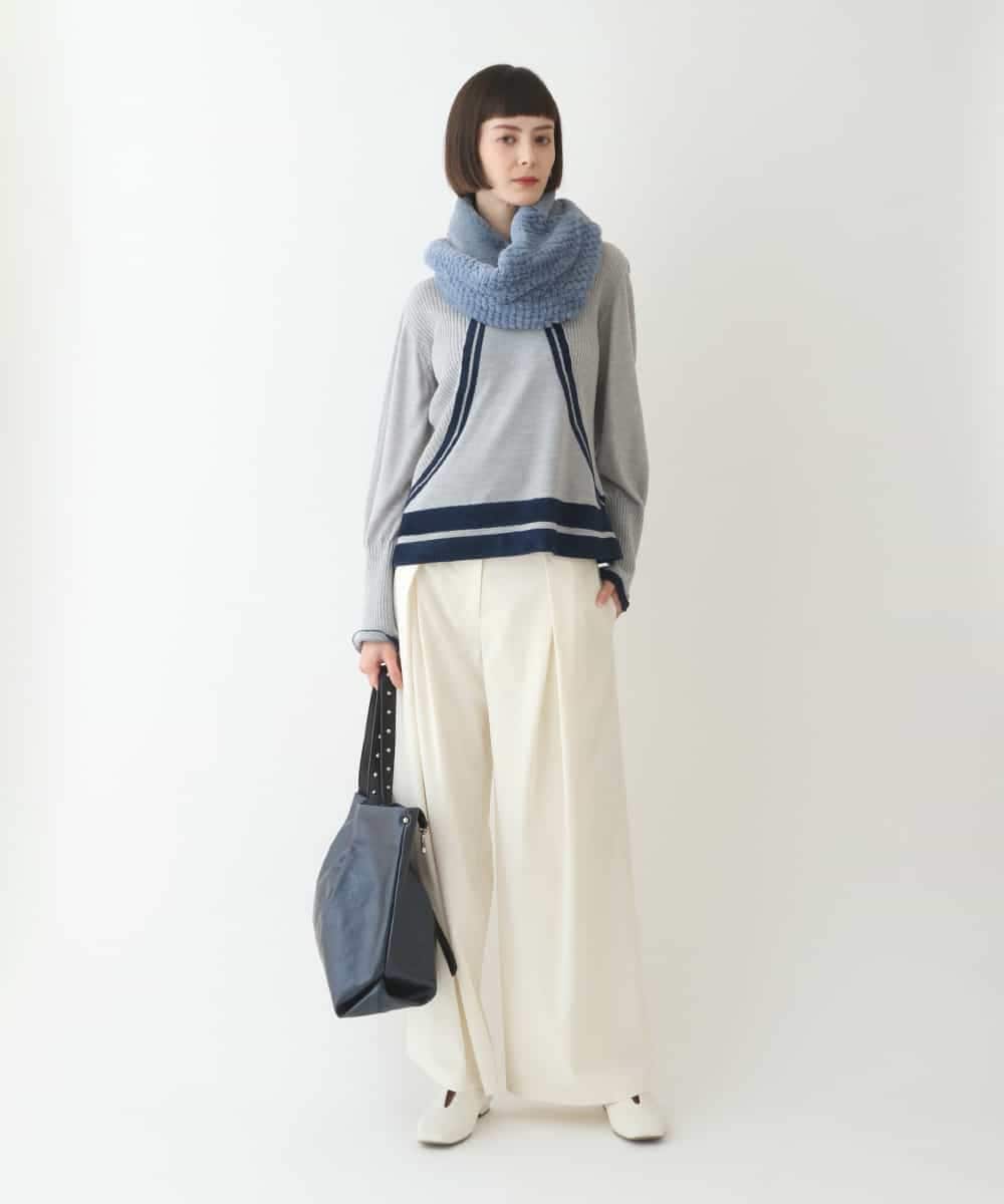 RBFAX16330 HIROKO BIS(ヒロコ ビス) フェザーヤーンジャカードニットプルオーバー ブラック