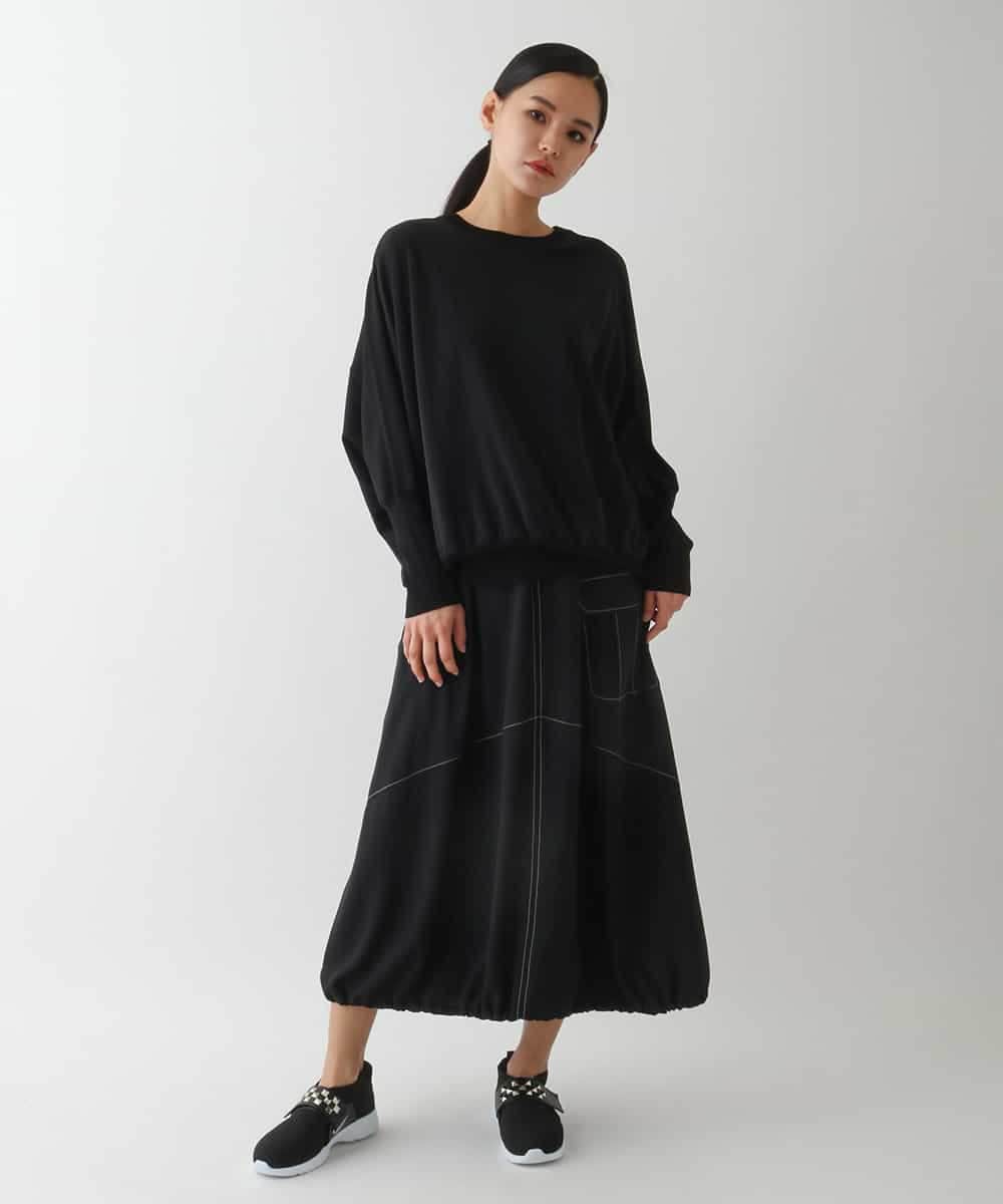 RBFCB70360 HIROKO BIS(ヒロコ ビス) ジョイントデザインドルマンニットプルオーバー カーキ
