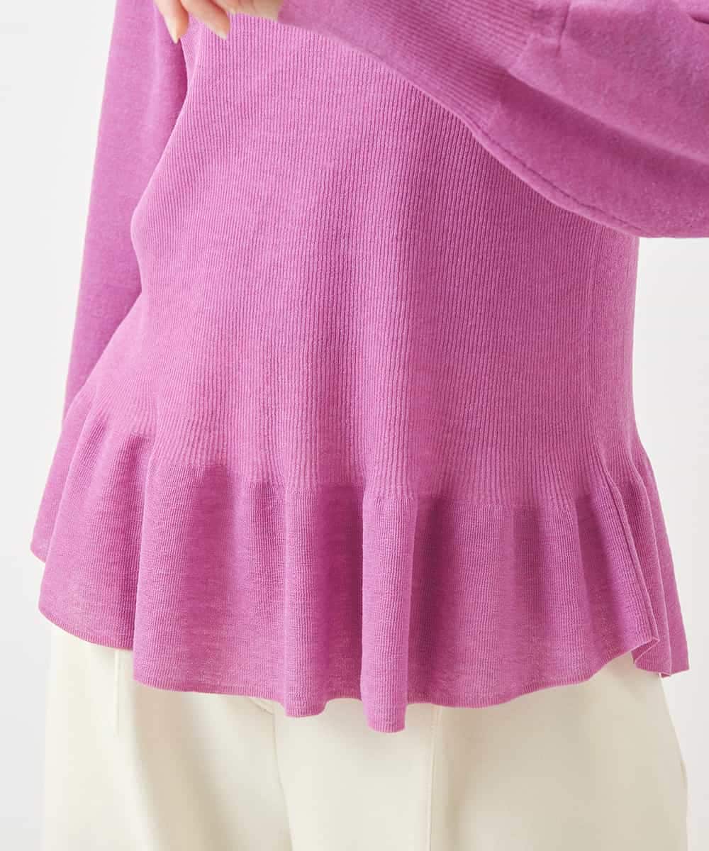 RBFCB76230 HIROKO BIS(ヒロコ ビス) ダブルハイネックペプラムニットプルオーバー パープル
