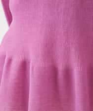 RBFCB76230 HIROKO BIS(ヒロコ ビス) ダブルハイネックペプラムニットプルオーバー パープル