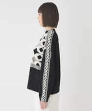 RBFCE81330 HIROKO BIS(ヒロコ ビス) ジャカード×インターシャ幾何柄ニットプルオーバー ブラック