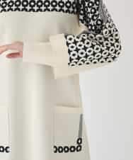 RBFCE82360 HIROKO BIS(ヒロコ ビス) ジャカード×インターシャ幾何柄チュニック アイボリー