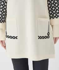 RBFCE82360 HIROKO BIS(ヒロコ ビス) ジャカード×インターシャ幾何柄チュニック アイボリー